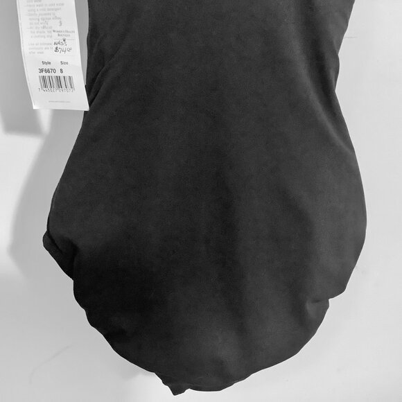 ** Black Swimwear Amoena Sz 8 NWT One Piece Adjustable Straps - Picture 6 of 11